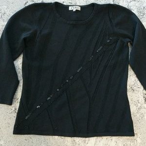 2/$15 NWOT Black bead and sequined top